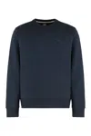 Hugo Boss Logo-embroidered Cotton Sweatshirt In Blue