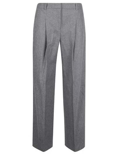 Hugo Boss Boss Cotton Trousers In Gray