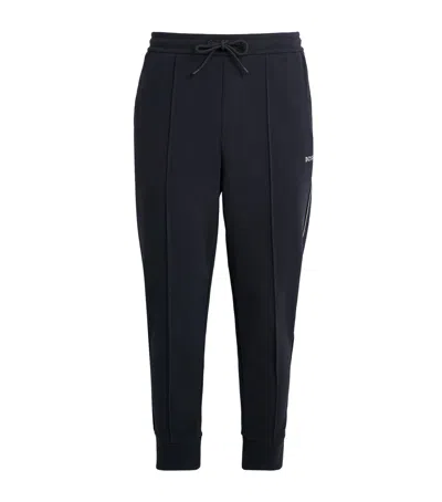 Hugo Boss Boss Cotton-blend Pintuck Sweatpants In Blue