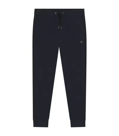 Hugo Boss Boss Cotton-blend Straight Sweatpants In Blue