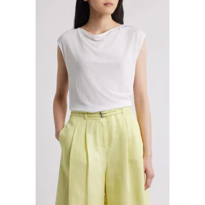Hugo Boss Boss Cowl Neck Tank In Wht