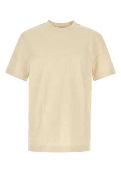 Hugo Boss Boss Cream Cotton T Shirt In Yellow