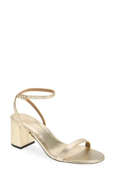 Hugo Boss Boss Cristas Leather Ankle Strap Sandal In Gold