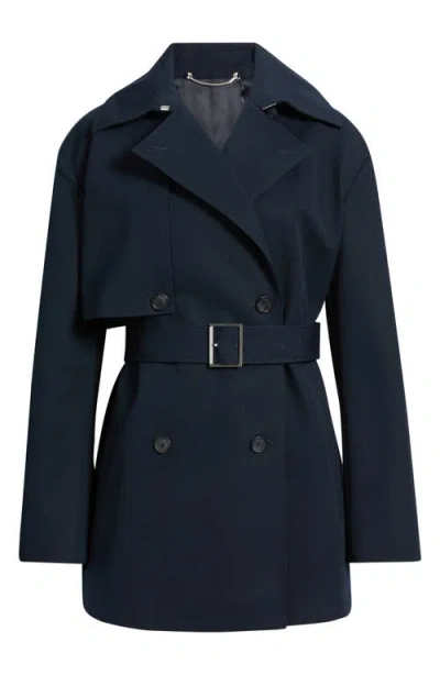 Hugo Boss Boss Cromas Belted Double Breasted Jacket In Blue