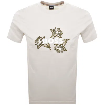 Hugo Boss Boss Cthompson 121 T Shirt Cream In White