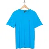 Hugo Boss Boss Curved Cotton T-shirt In Open Blue