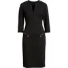 Hugo Boss Boss Dalmar Split Neck Dress In Black