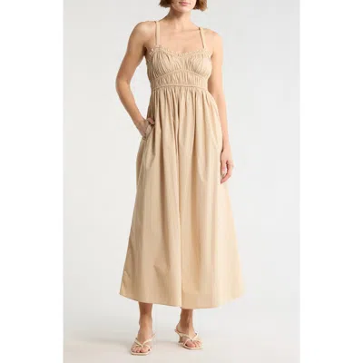Hugo Boss Boss Dalza Cotton Dress In Neutral