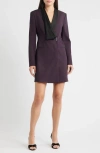 Hugo Boss Boss Danjana Long Sleeve Virgin Wool Blazer Dress In Purple