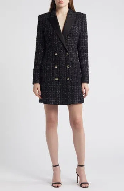 HUGO BOSS BOSS DANSIAN TWEED LONG SLEEVE MINIDRESS