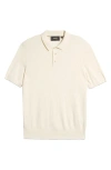 Hugo Boss Boss Camel Darco Rib Silk & Cotton Polo In Off White