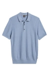 Hugo Boss Boss Daremo Cotton Blend Polo Sweater In Open Blue