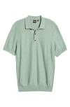 Hugo Boss Boss Daremo Cotton Blend Polo Sweater In Open Green