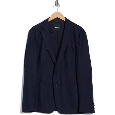 Hugo Boss Boss Dark Blue Solid Sport Coat In Multi