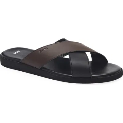 Hugo Boss Boss Darrel Slide Sandal In Black