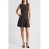 Hugo Boss Boss Datana Sleeveless Stripe Tweed Fit & Flare Dress
