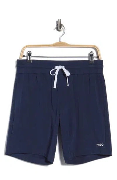 Hugo Boss Boss Dave Stretch Cotton Sleep Shorts In Blue