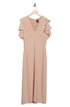 Hugo Boss Boss Dawinga Flutter Maxi Dress In Brown