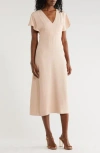 Hugo Boss Boss Dawinga Flutter Maxi Dress In Gold