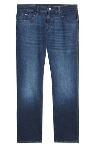 Hugo Boss Slim-fit Jeans In Blue Mechanical-stretch Denim