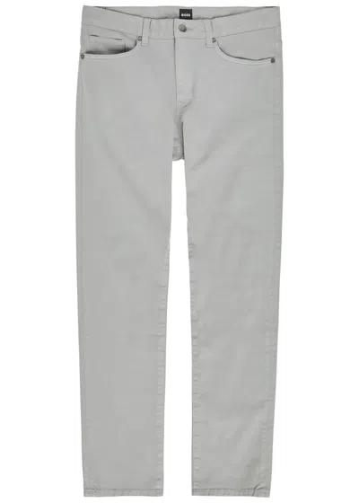 Hugo Boss Boss Delaware Slim-leg Jeans In Gray