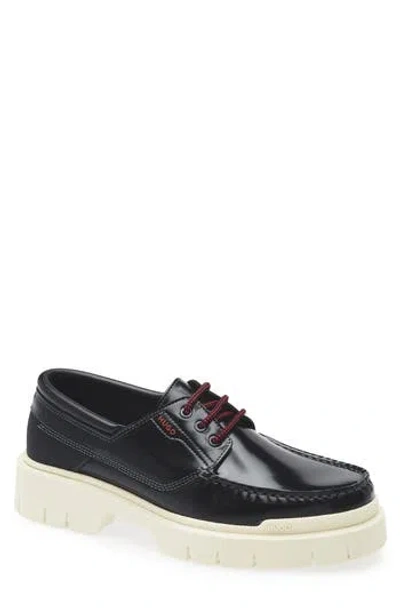 Hugo Boss Boss Denzel Platform Boat Shoe In Black