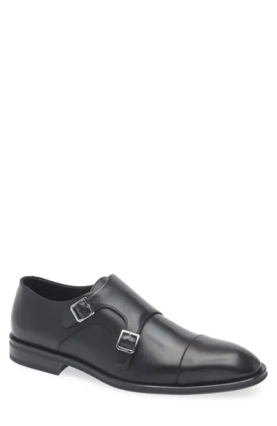 Hugo Boss Boss Derrek Double Monk Strap Cap Toe Shoe In Black