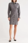 Hugo Boss Boss Dertoa Long Sleeve Shirtdress In Gray