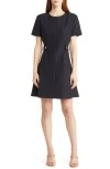 Hugo Boss Boss Destena Fit & Flare Dress In Blue