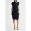 Hugo Boss Boss Devania Ruched Sheath Dress In Black