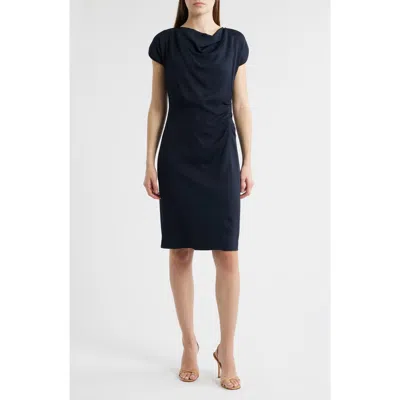 Hugo Boss Boss Devania Ruched Sheath Dress In Black