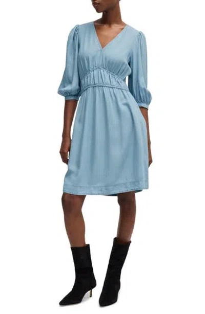 Hugo Boss Boss Dezzan Elbow Length Sleeve Dress In Lt Past/bu