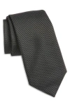 Hugo Boss Boss Diagonal Stripe Jacquard Silk Blend Tie In Black