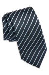 Hugo Boss Boss Diagonal Stripe Jacquard Silk Blend Tie In Dark Blue