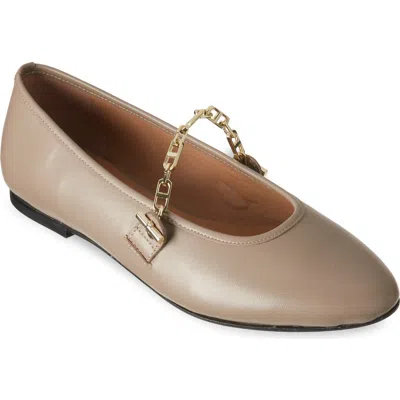 Hugo Boss Boss Diana Chain Mary Jane Ballet Flat In Brown