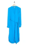 Hugo Boss Boss Dibanorah Long Sleeve Midi Dress In Blue