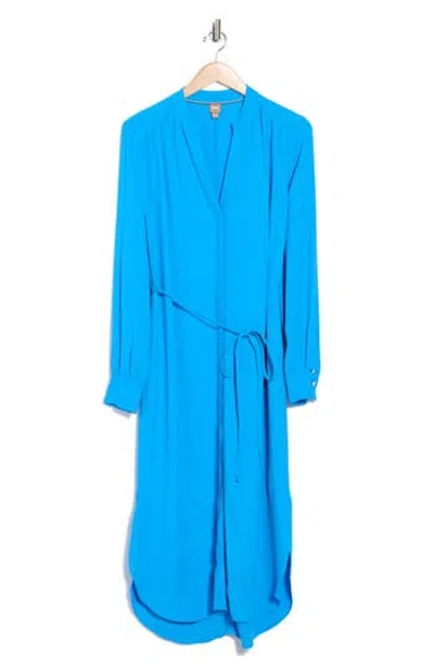 Hugo Boss Boss Dibanorah Long Sleeve Midi Dress In Blue