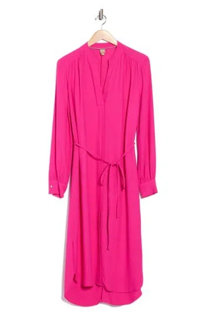 Hugo Boss Boss Dibanorah Long Sleeve Midi Dress In Pink