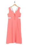 Hugo Boss Boss Dibea Cutout Flare Maxi Dress In Pink