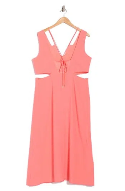 Hugo Boss Boss Dibea Cutout Flare Maxi Dress In Pink