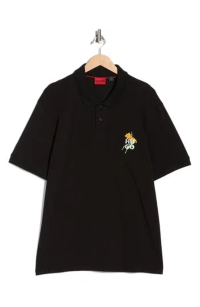 Hugo Boss Boss Diblospol Cotton Polo In Black