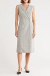 Hugo Boss Boss Dimala Plaid Virgin Wool Blazer Dress In Gray