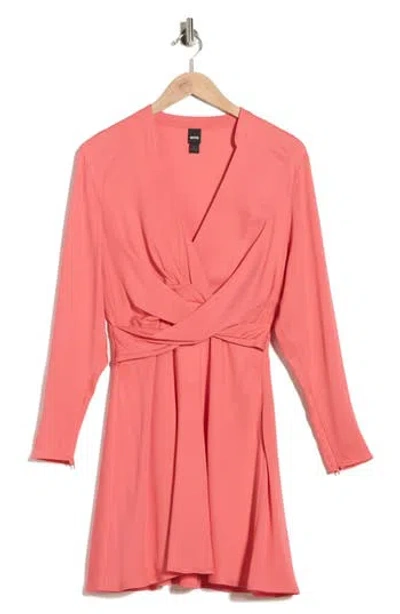 Hugo Boss Boss Dimkai Long Sleeve Fit & Flare Dress In Multi