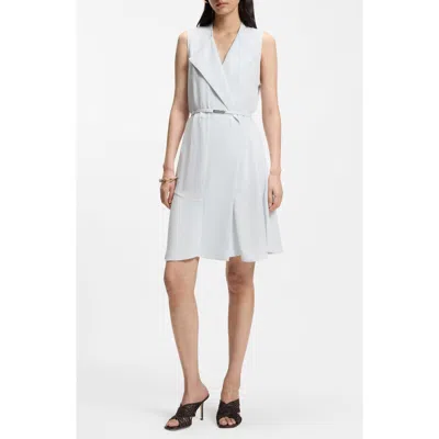 Hugo Boss Boss Dimosa Sleeveless Belted Wrap Dress In Blue