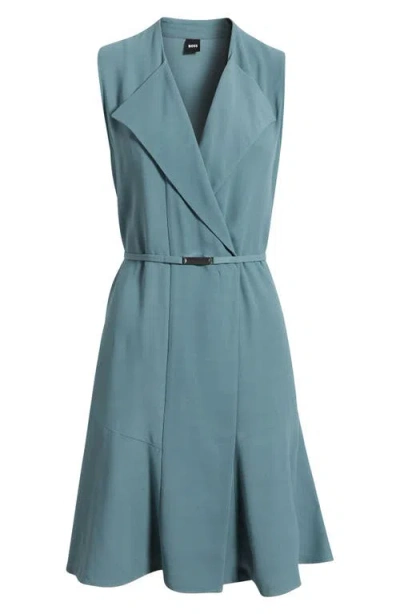 Hugo Boss Boss Dimosa Wrap Front Minidress In Blue