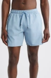 Hugo Boss Boss Solid Stretch Swim Trunks In Blue