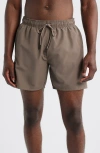 Hugo Boss Boss Dive Swim Trunks In Brown