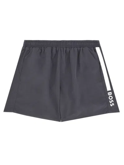 Hugo Boss Boss Dolphin Swimsuit In Gray
