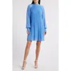 Hugo Boss Boss Dolumi Long Sleeve Shift Dress In Blue