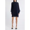 Hugo Boss Boss Dolumi Long Sleeve Shift Dress In Clean Navy